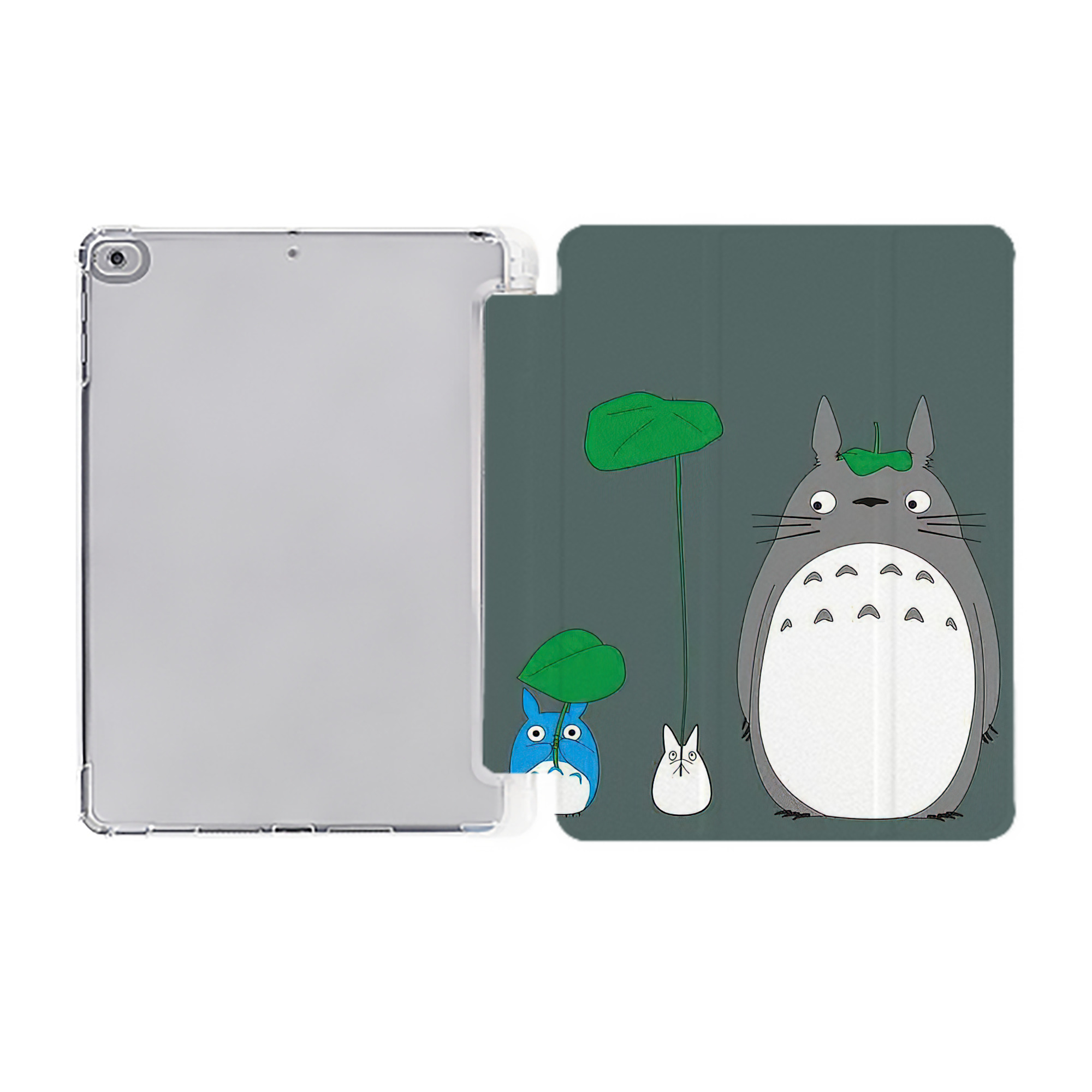 （画像用） となりのトトロ 草壁メイ 草壁サツキ My Neighbor Totoro Satsuki Kusakabe Mei Kusakabe IPad ケース ペン収納付き 三つ折りスタンド PUレザー×シリコン 対応機種9.5/10.5/10.9インチ